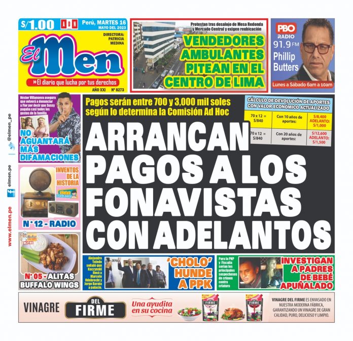 Portada impresa – Diario El Men 16-05-2023 Portada impresa – Diario El Men 16-05-2023