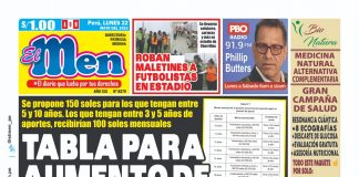 Portada impresa – Diario El Men 22-05-2023