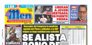 Portada impresa – Diario El Men 27-05-2023