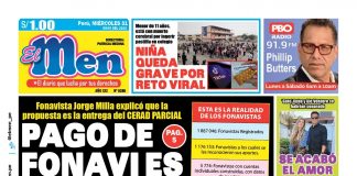 Portada impresa – Diario El Men 31-05-2023