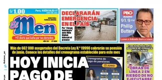 Portada impresa – Diario El Men 07-06-2023