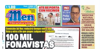 Portada impresa – Diario El Men 19-06-2023