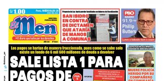 Portada impresa – Diario El Men 28-06-2023