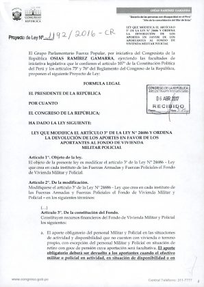 Aprueban devoluci&oacute;n de aportes para pensionistas de las FF.AA. Y PNP