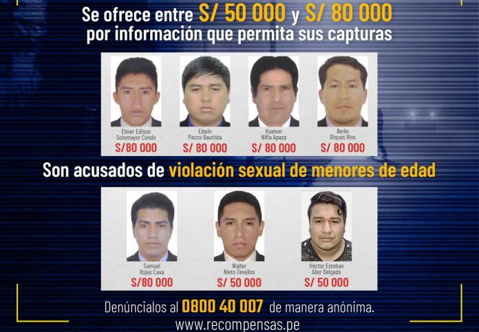 Incluyen a 7 violadores de menores en Programa de Recompensas