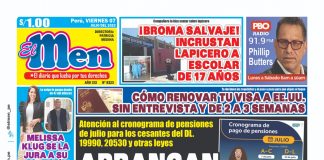 Portada impresa – Diario El Men 07-07-2023
