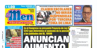 Portada impresa – Diario El Men 14-07-2023