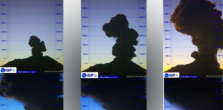 Volcán Ubinas registró fuerte explosión y expulsa cenizas hacia Arequipa