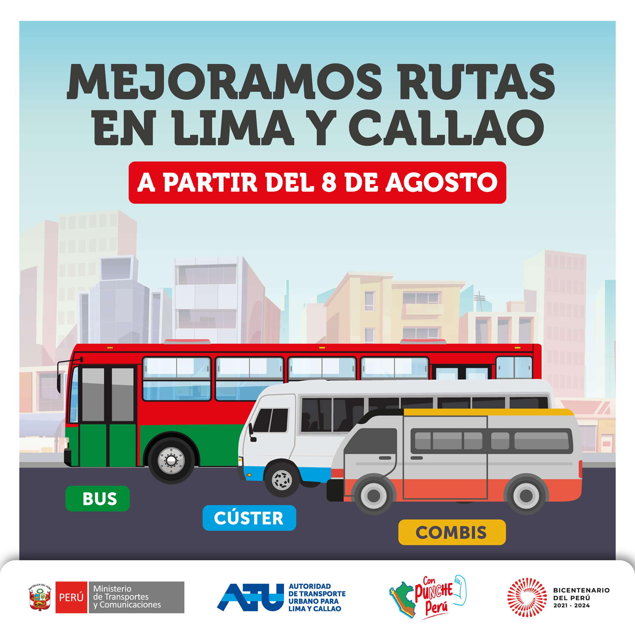 Combis y cústers no circularán por Av. Brasil, La Marina ni Túpac Amaru