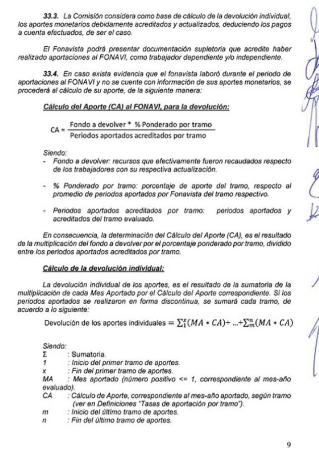 Formula calculo aporte al FONAVI para la devolución