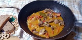 Guiso de mollejitas de pollo