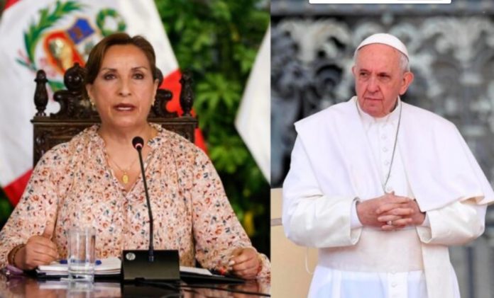 Piden a Papa no recibir a Dina Boluarte