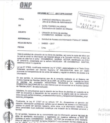 Cuenta individual oficio No 5124-2018-EF ST01 de la precuenta individual a nombre de Siesquen vda de Chambergo Santos