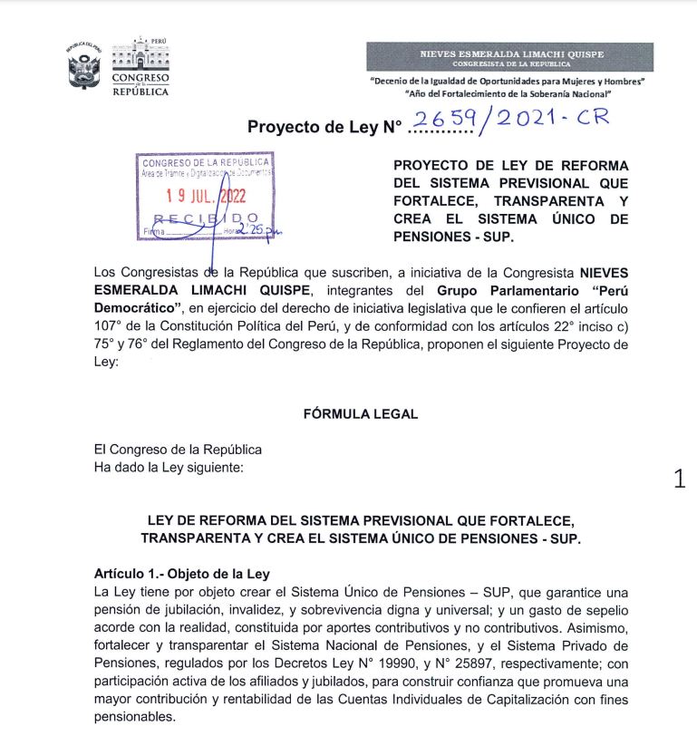 Proyecto de Ley No 2659-2021-CR
