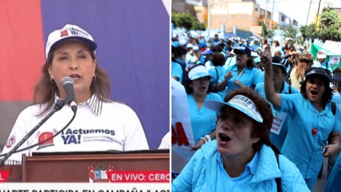 Dina Boluarte anuncia aumento de sueldo a enfermeras y docentes universitarios en diciembre