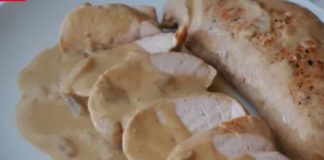 Pechuga de pavo en salsa con vino blanco