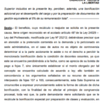 Ley 2.- Casación referida a la Bonificación Especial Mensual por preparación de clases y evaluación que los profesores cesantes perciben desde que eran activos. La Ley 24029 Ley del Profesorado establece que esta bonificación equivale al 30% de la remuneración total o pensión total. Sin embargo, el Ministerio de Educación cometiendo abuso de autoridad viene pagando un monto diminuto.