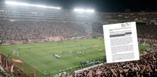 Alianza Lima pide sancionar el Estadio Monumental