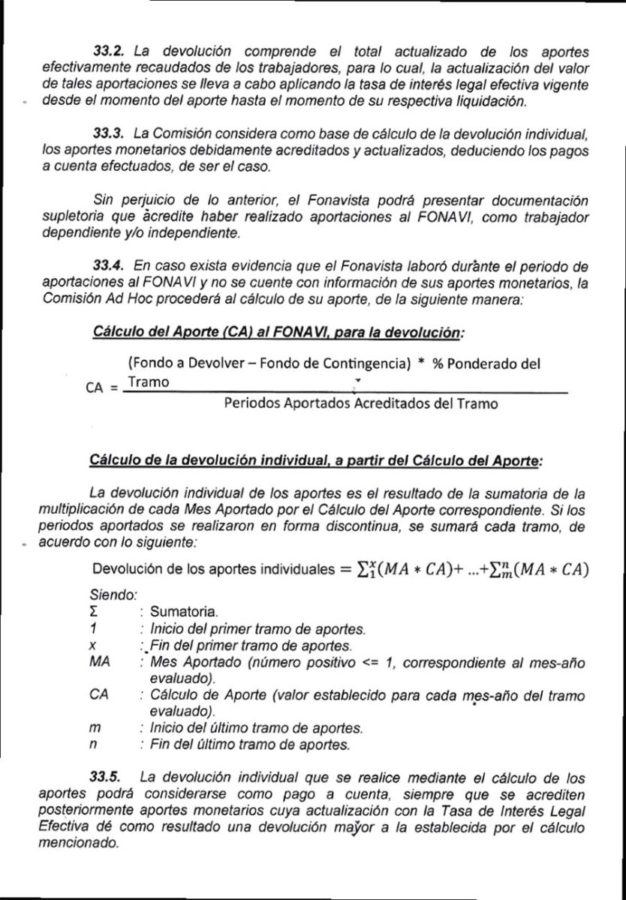 Fonavi: calculo de la devolución individual a partir de calculo del aporte