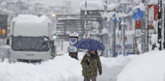 Extrema ola de frío y nevadas en Japón.