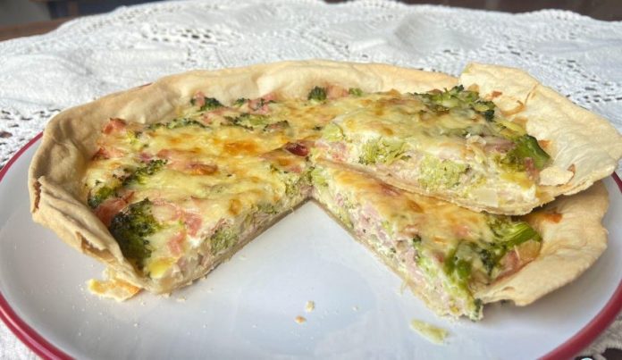 tarta de brócoli y jamón