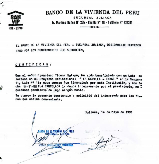Fonavi- Banco de vivienda