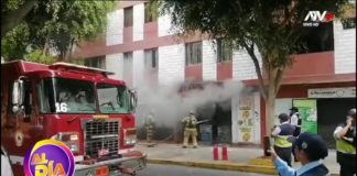 Bomberos atienden incendio en lavandería de Barranco