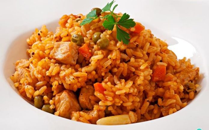 arroz con carne y verduras a la coca cola