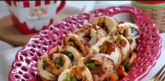 enrollado de pollo con verduras