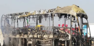 Pasajeros se salvaron de morir durante incendio de bus en Pasamayo