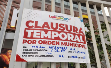 ¿Por cuánto tiempo clausuraron el Mall Aventura de SJL?