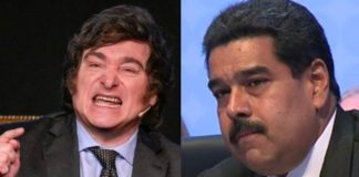 Javier Milei y Nicolás Maduro