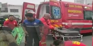 5 heridos tras choque de ambulancia con patrullero