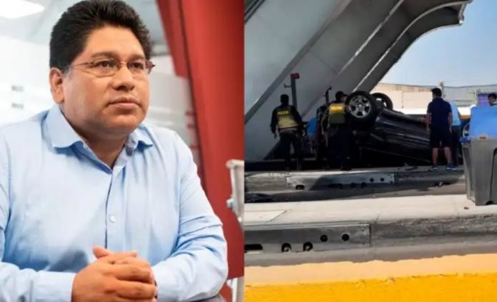 Auto de alcalde de Puente Piedra choca y vuelca