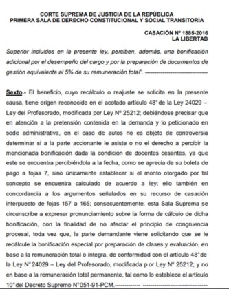 Jubilados Casaci&oacute;n No 1885-2016 La Libertad