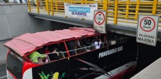 6 heridos en choque de bus con puente