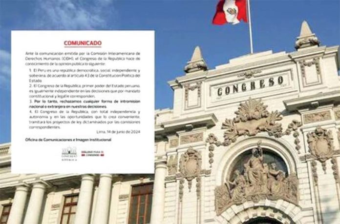 Congreso hace caso omiso y reta a CIDH