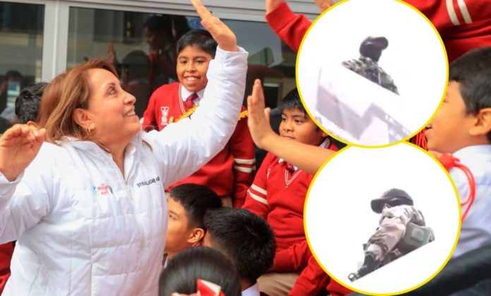 Dina Boluarte llevó francotiradores a colegio Dina Boluarte llevó francotiradores a colegio