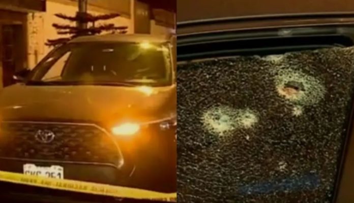 Pareja es baleada en su vehículo