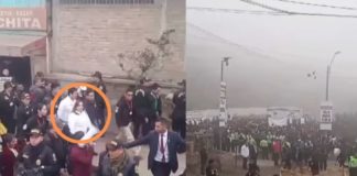 Protesta contra Dina en VMT y la detienen