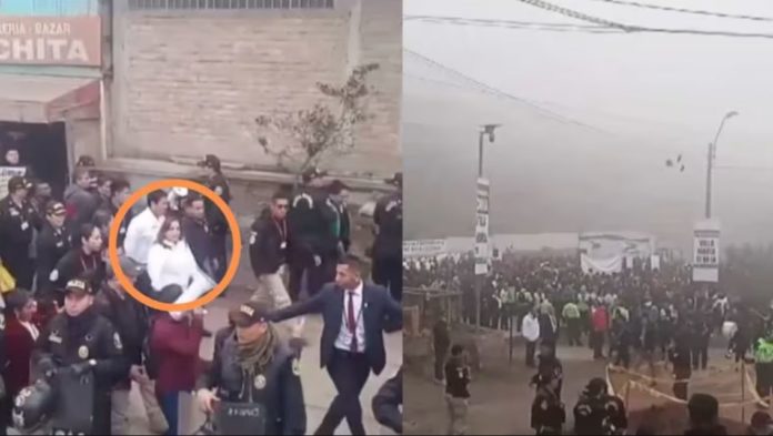 Protesta contra Dina en VMT y la detienen