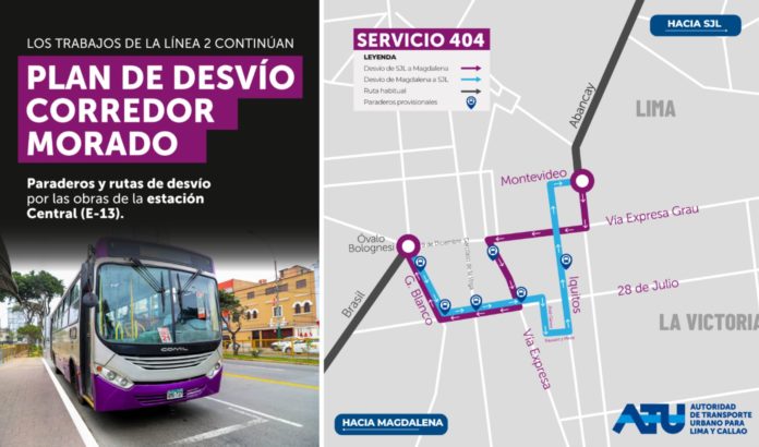 Desvío del corredor morado por construcción de Estación Central: ¿Qué rutas afecta y cuáles mantienen su recorrido habitual?