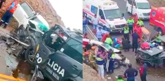 Dos muertos tras choque de familia con patrullero