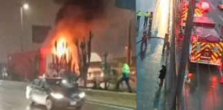 Camión se incendió en vía de Evitamiento