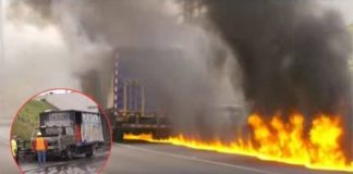 Camión explota y bloquea la Panamericana Norte