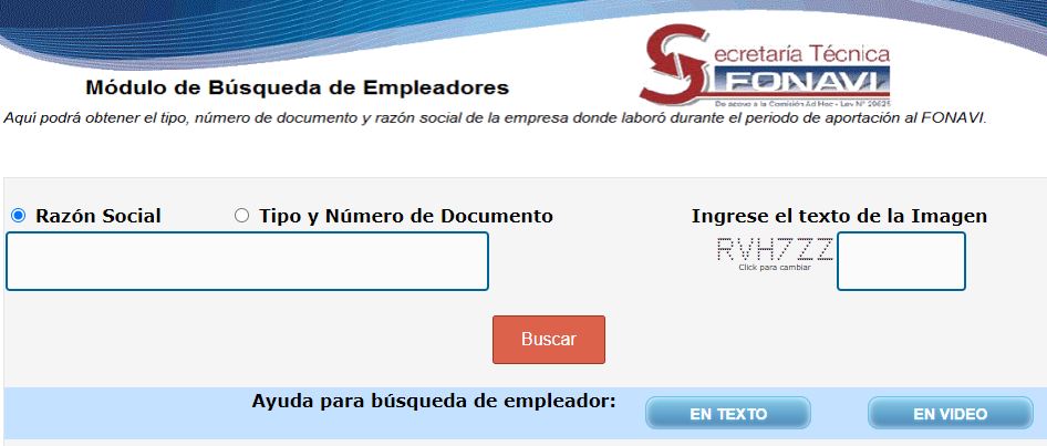 Fonavi - Modulo de búsqueda de empleadores
