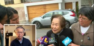 Juana Fujimori, hermana mayor de Alberto Fujimori, llegó para el funeral