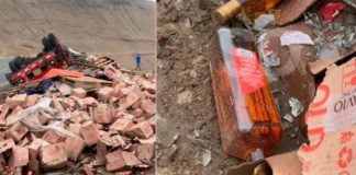 Tráiler con whisky vuelca en Pasamayo