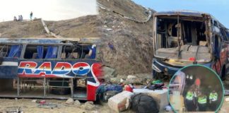 Tres muertos en volcadura de bus