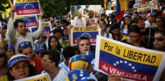 Venezolanos en España gritan ¡libertad! ¡libertad!
